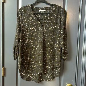 Lush Abstract Cheetah Print Blouse Size Large